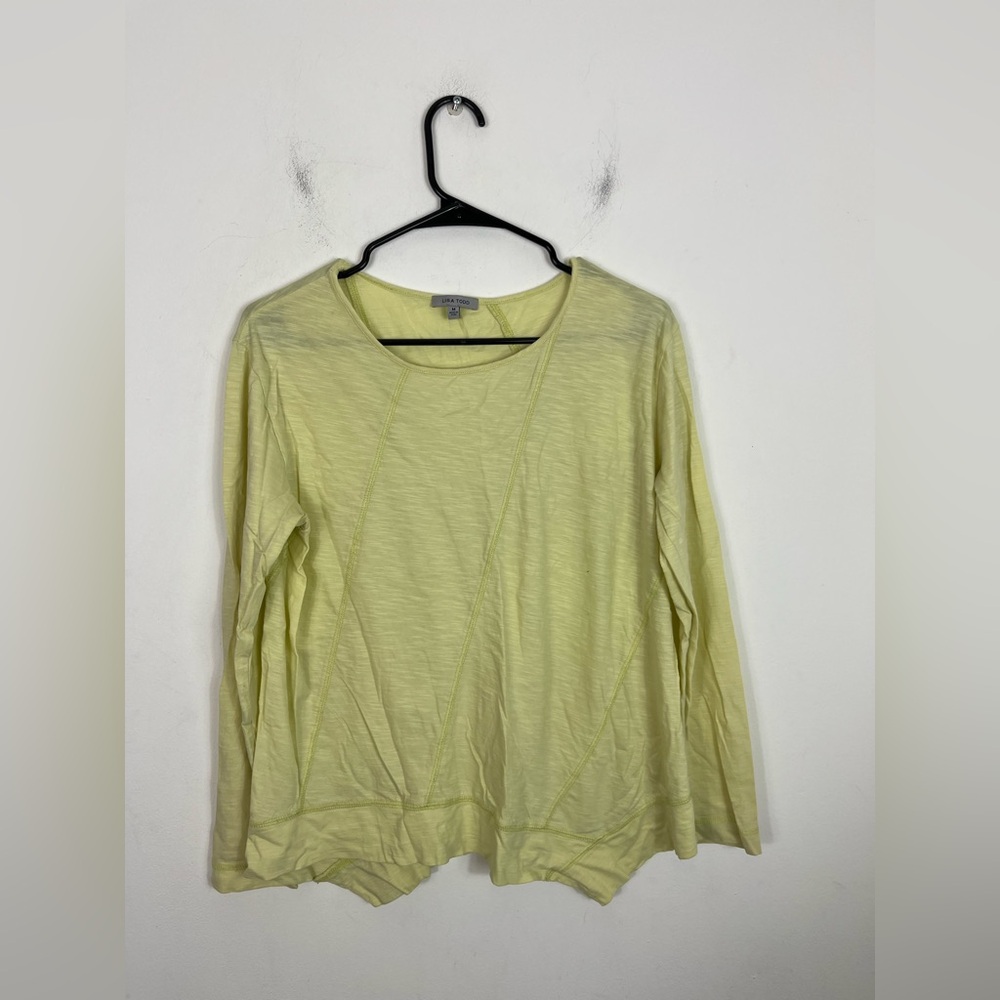 Lisa Todd Soft Neon Green Long Sleeve Top Sz M